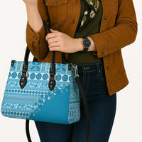 Fiji Marau na Kerisimasi Leather Bag Aqua Tagimoucia Tapa Masi Tribal LT9 - Polynesian Pride