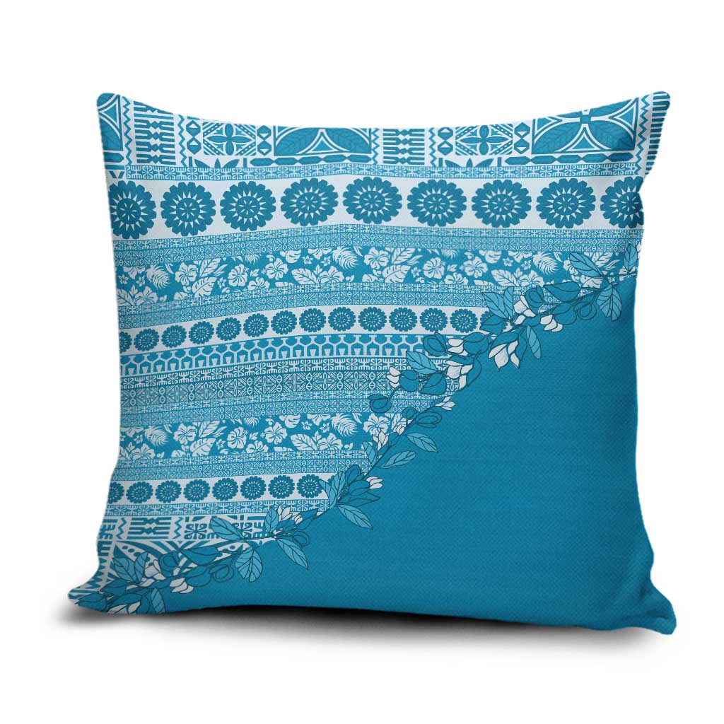 Fiji Marau na Kerisimasi Pillow Cover Aqua Tagimoucia Tapa Masi Tribal LT9 Aqua - Polynesian Pride
