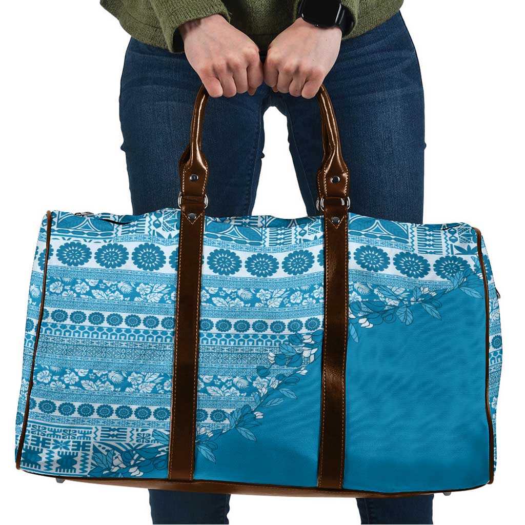 Fiji Marau na Kerisimasi Travel Bag Aqua Tagimoucia Tapa Masi Tribal LT9 Aqua - Polynesian Pride