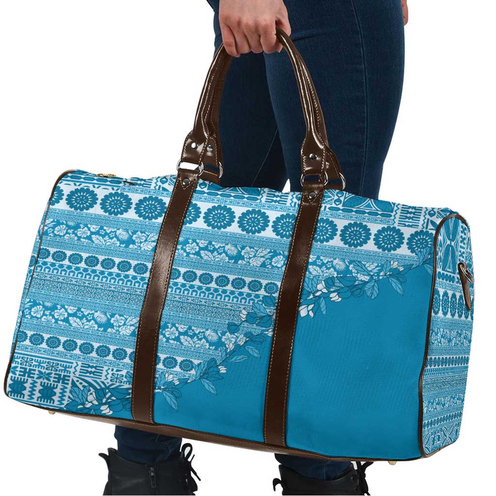 Fiji Marau na Kerisimasi Travel Bag Aqua Tagimoucia Tapa Masi Tribal LT9 - Polynesian Pride
