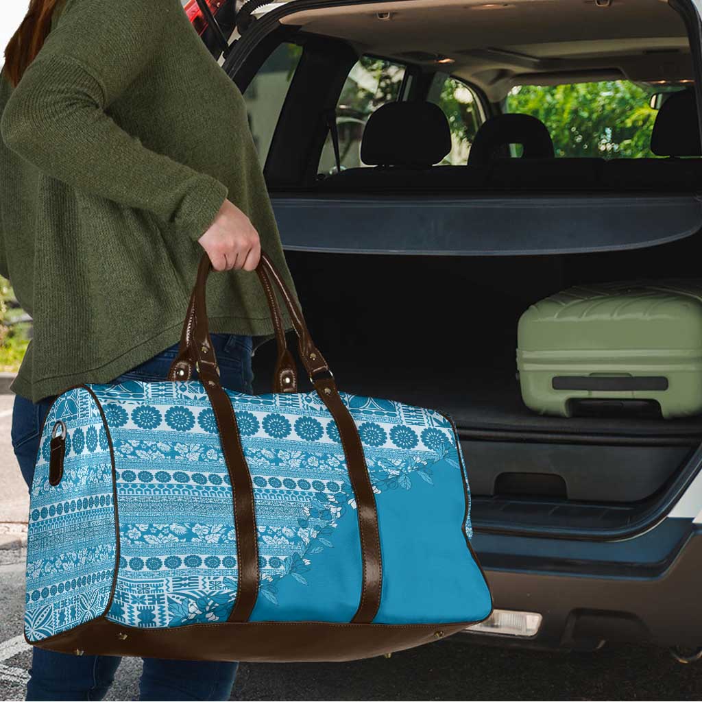 Fiji Marau na Kerisimasi Travel Bag Aqua Tagimoucia Tapa Masi Tribal LT9 - Polynesian Pride