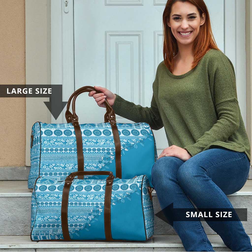 Fiji Marau na Kerisimasi Travel Bag Aqua Tagimoucia Tapa Masi Tribal LT9 - Polynesian Pride