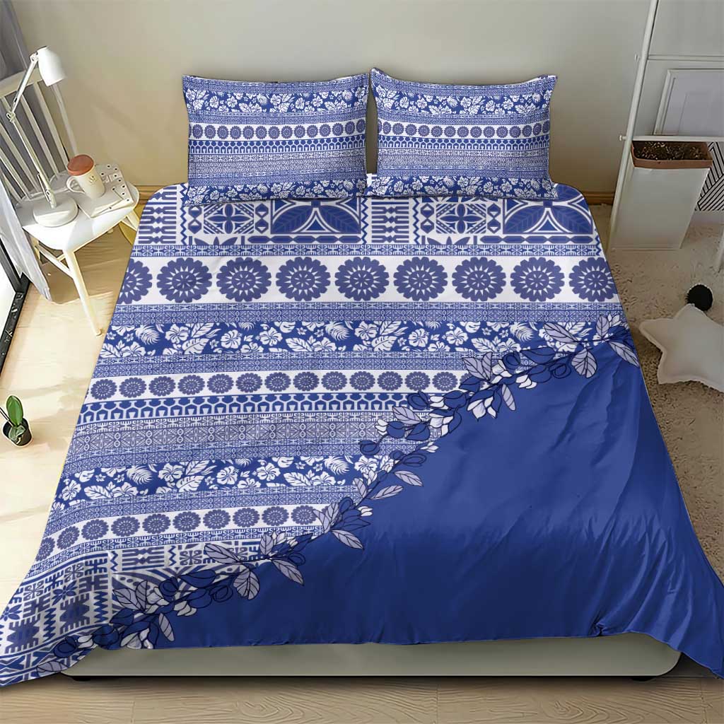 Fiji Marau na Kerisimasi Bedding Set Blue Tagimoucia Tapa Masi Tribal - Polynesian Pride