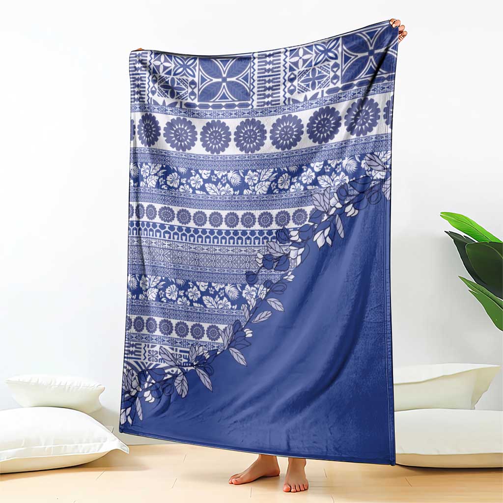 Fiji Marau na Kerisimasi Blanket Blue Tagimoucia Tapa Masi Tribal - Polynesian Pride