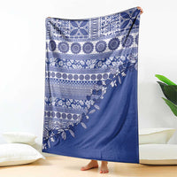 Fiji Marau na Kerisimasi Blanket Blue Tagimoucia Tapa Masi Tribal - Polynesian Pride