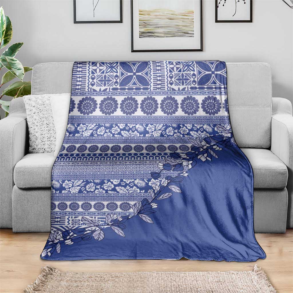 Fiji Marau na Kerisimasi Blanket Blue Tagimoucia Tapa Masi Tribal - Polynesian Pride
