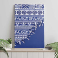 Fiji Marau na Kerisimasi Canvas Wall Art Blue Tagimoucia Tapa Masi Tribal - Polynesian Pride