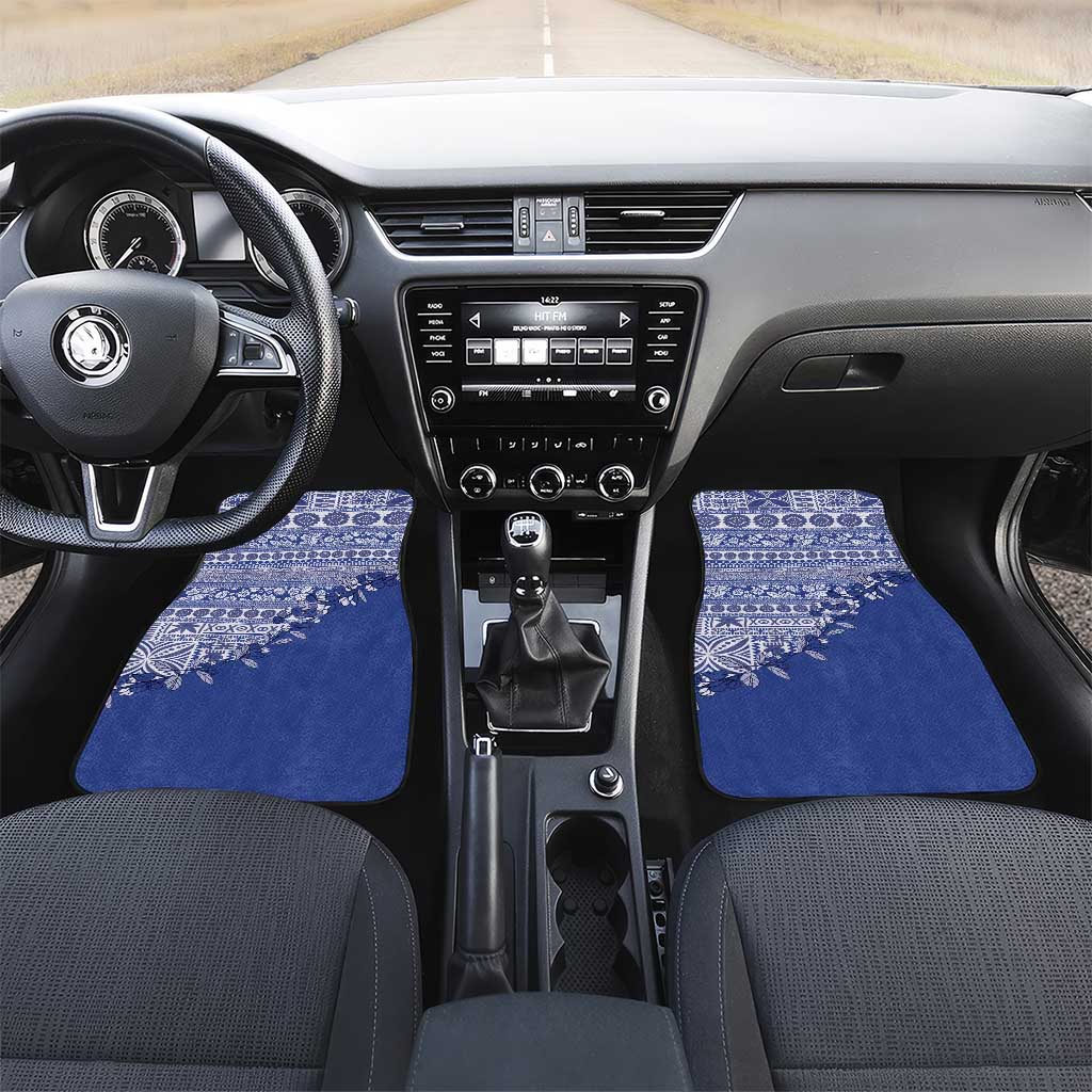 Fiji Marau na Kerisimasi Car Mats Blue Tagimoucia Tapa Masi Tribal - Polynesian Pride
