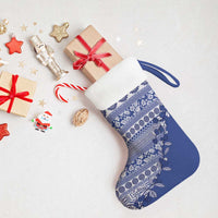 Fiji Marau na Kerisimasi Christmas Stocking Blue Tagimoucia Tapa Masi Tribal - Polynesian Pride