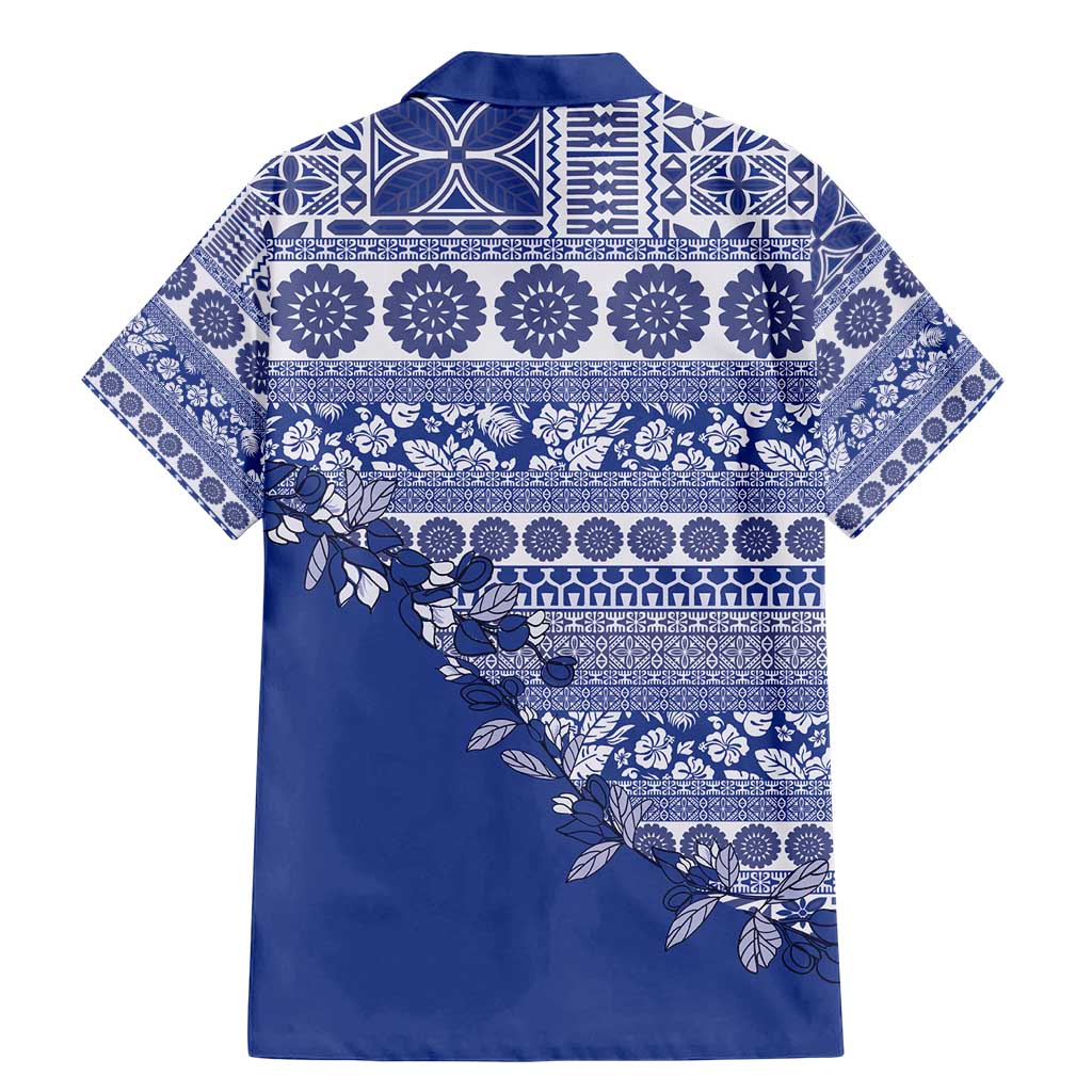 Fiji Marau na Kerisimasi Family Matching Mermaid Dress and Hawaiian Shirt Blue Tagimoucia Tapa Masi Tribal - Polynesian Pride