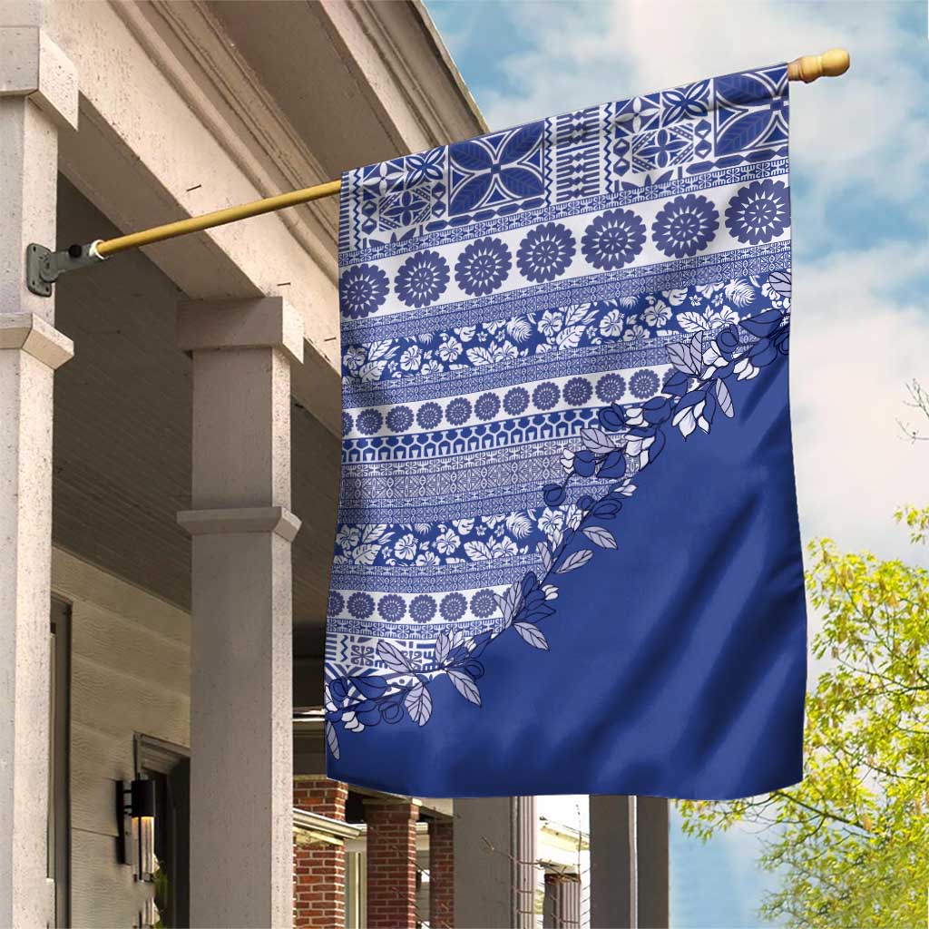 Fiji Marau na Kerisimasi Garden Flag Blue Tagimoucia Tapa Masi Tribal - Polynesian Pride