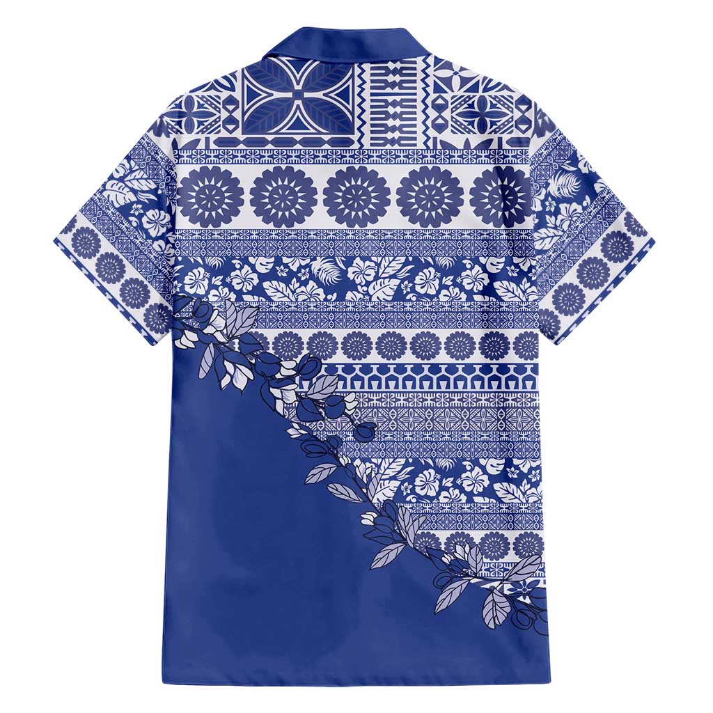 Fiji Marau na Kerisimasi Hawaiian Shirt Blue Tagimoucia Tapa Masi Tribal - Polynesian Pride