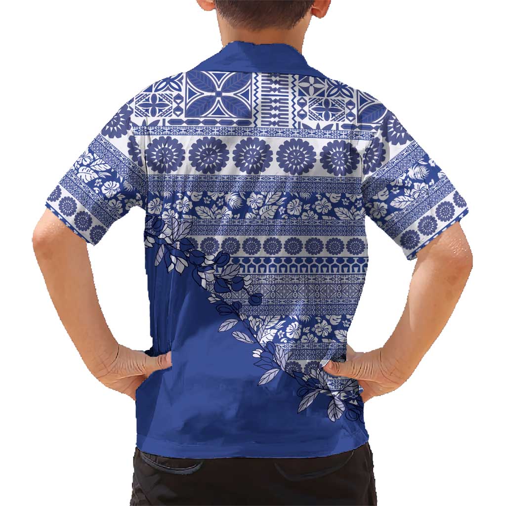 Fiji Marau na Kerisimasi Hawaiian Shirt Blue Tagimoucia Tapa Masi Tribal - Polynesian Pride