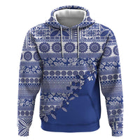 Fiji Marau na Kerisimasi Hoodie Blue Tagimoucia Tapa Masi Tribal LT9 Pullover Hoodie Blue - Polynesian Pride