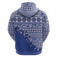Fiji Marau na Kerisimasi Hoodie Blue Tagimoucia Tapa Masi Tribal LT9 - Polynesian Pride