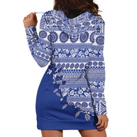 Fiji Marau na Kerisimasi Hoodie Dress Blue Tagimoucia Tapa Masi Tribal - Polynesian Pride
