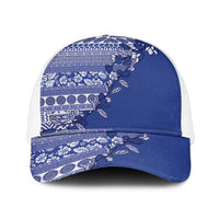 Fiji Marau na Kerisimasi Mesh Trucker Cap Blue Tagimoucia Tapa Masi Tribal - Polynesian Pride