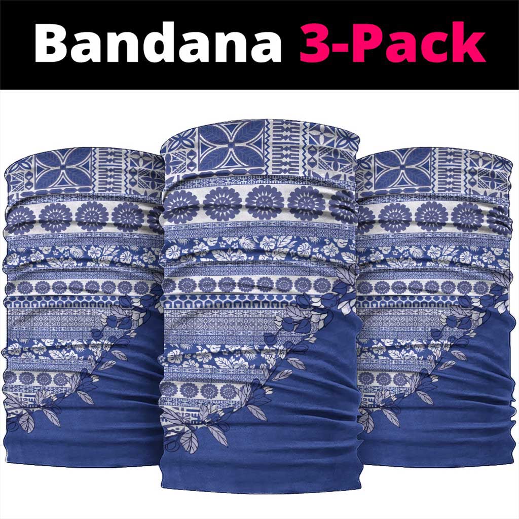 Fiji Marau na Kerisimasi Neck Gaiter Blue Tagimoucia Tapa Masi Tribal - Polynesian Pride
