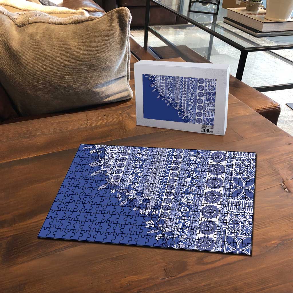 Fiji Marau na Kerisimasi Puzzle Blue Tagimoucia Tapa Masi Tribal - Polynesian Pride