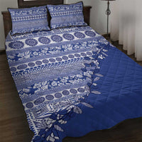 Fiji Marau na Kerisimasi Quilt Bed Set Blue Tagimoucia Tapa Masi Tribal - Polynesian Pride