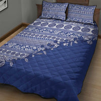 Fiji Marau na Kerisimasi Quilt Bed Set Blue Tagimoucia Tapa Masi Tribal - Polynesian Pride