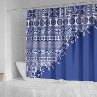 Fiji Marau na Kerisimasi Shower Curtain Blue Tagimoucia Tapa Masi Tribal - Polynesian Pride