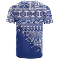 Fiji Marau na Kerisimasi T Shirt Blue Tagimoucia Tapa Masi Tribal - Polynesian Pride