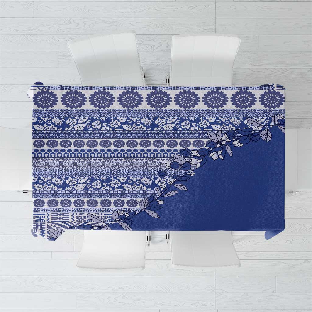 Fiji Marau na Kerisimasi Tablecloth Blue Tagimoucia Tapa Masi Tribal - Polynesian Pride