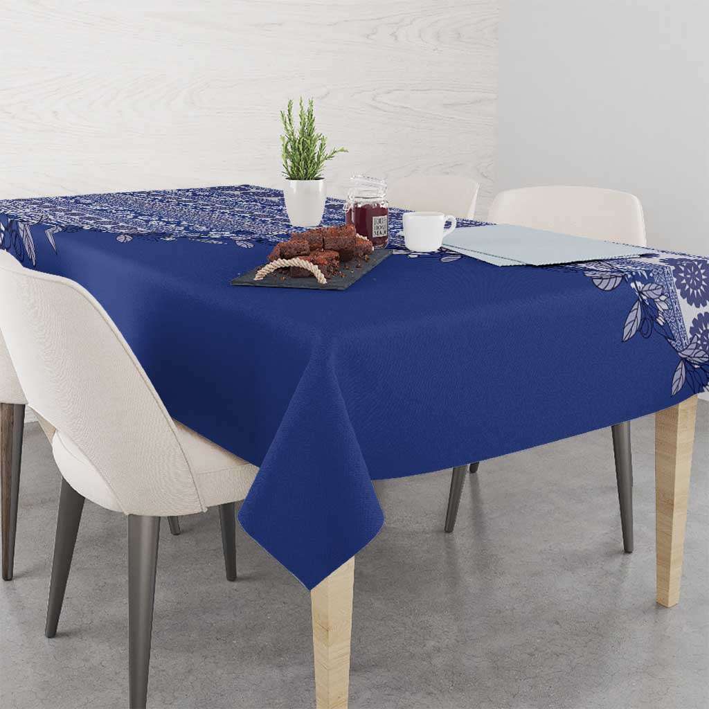 Fiji Marau na Kerisimasi Tablecloth Blue Tagimoucia Tapa Masi Tribal - Polynesian Pride