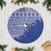Fiji Marau na Kerisimasi Tree Skirt Blue Tagimoucia Tapa Masi Tribal - Polynesian Pride