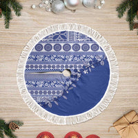 Fiji Marau na Kerisimasi Tree Skirt Blue Tagimoucia Tapa Masi Tribal - Polynesian Pride