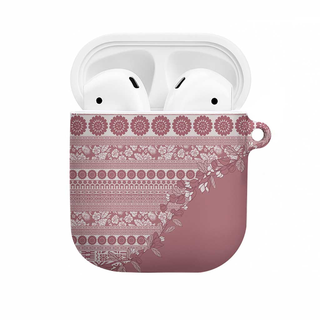 Fiji Marau na Kerisimasi AirPods Case Dusty Rose Tagimoucia Tapa Masi Tribal - Polynesian Pride