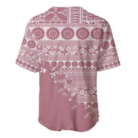 Fiji Marau na Kerisimasi Baseball Jersey Dusty Rose Tagimoucia Tapa Masi Tribal - Polynesian Pride