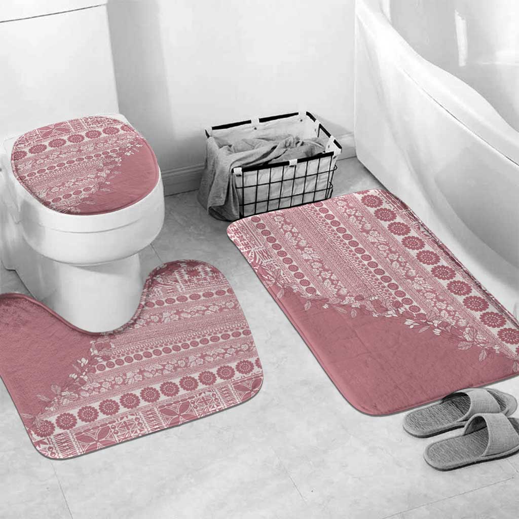 Fiji Marau na Kerisimasi Bathroom Set Dusty Rose Tagimoucia Tapa Masi Tribal - Polynesian Pride