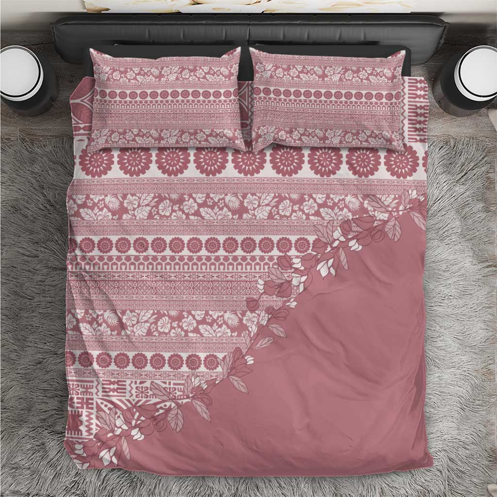 Fiji Marau na Kerisimasi Bedding Set Dusty Rose Tagimoucia Tapa Masi Tribal - Polynesian Pride