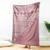 Fiji Marau na Kerisimasi Blanket Dusty Rose Tagimoucia Tapa Masi Tribal - Polynesian Pride
