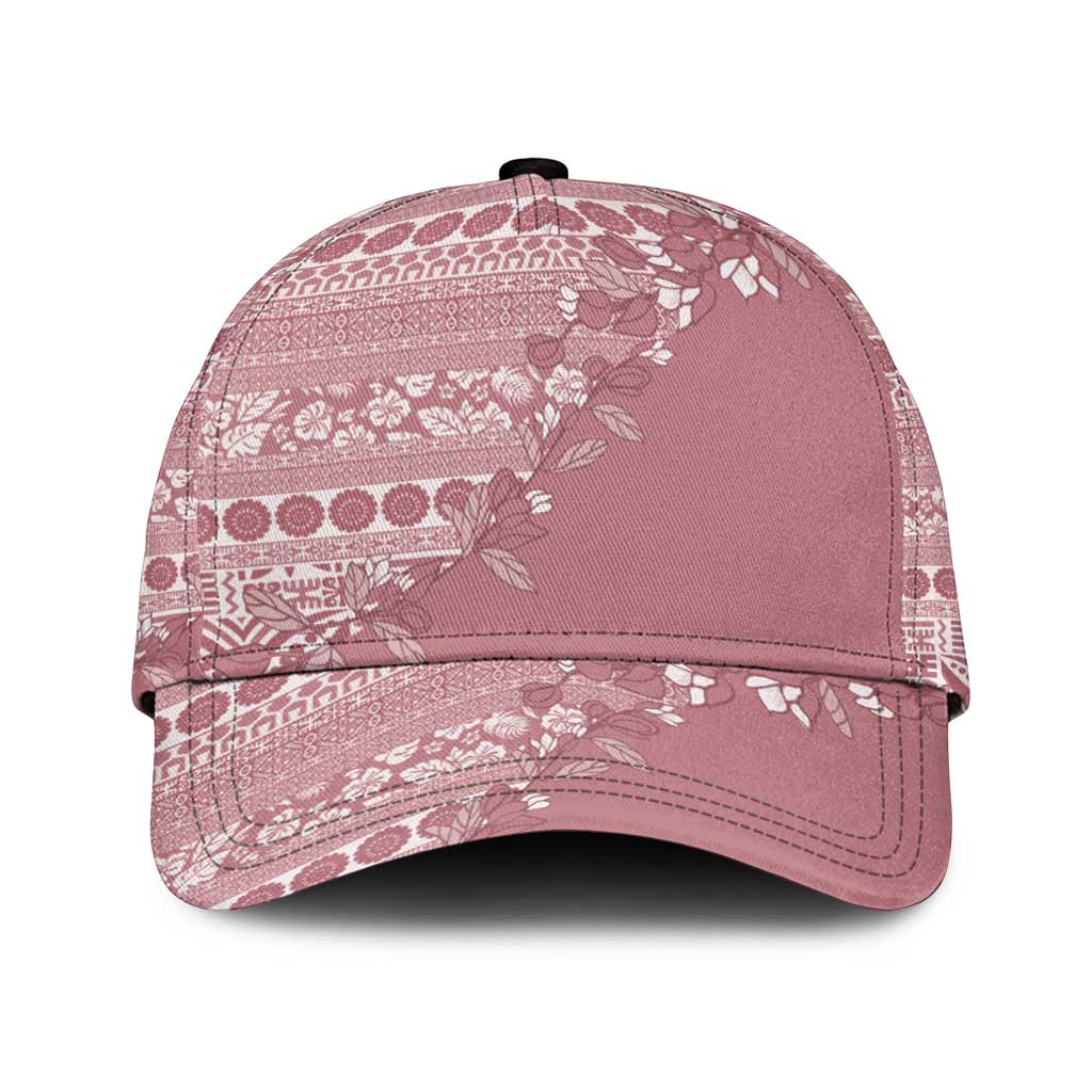 Fiji Marau na Kerisimasi Classic Cap Dusty Rose Tagimoucia Tapa Masi Tribal - Polynesian Pride