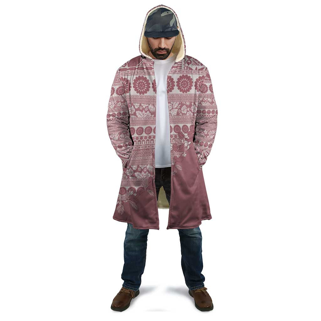 Fiji Marau na Kerisimasi Cloak Dusty Rose Tagimoucia Tapa Masi Tribal - Polynesian Pride