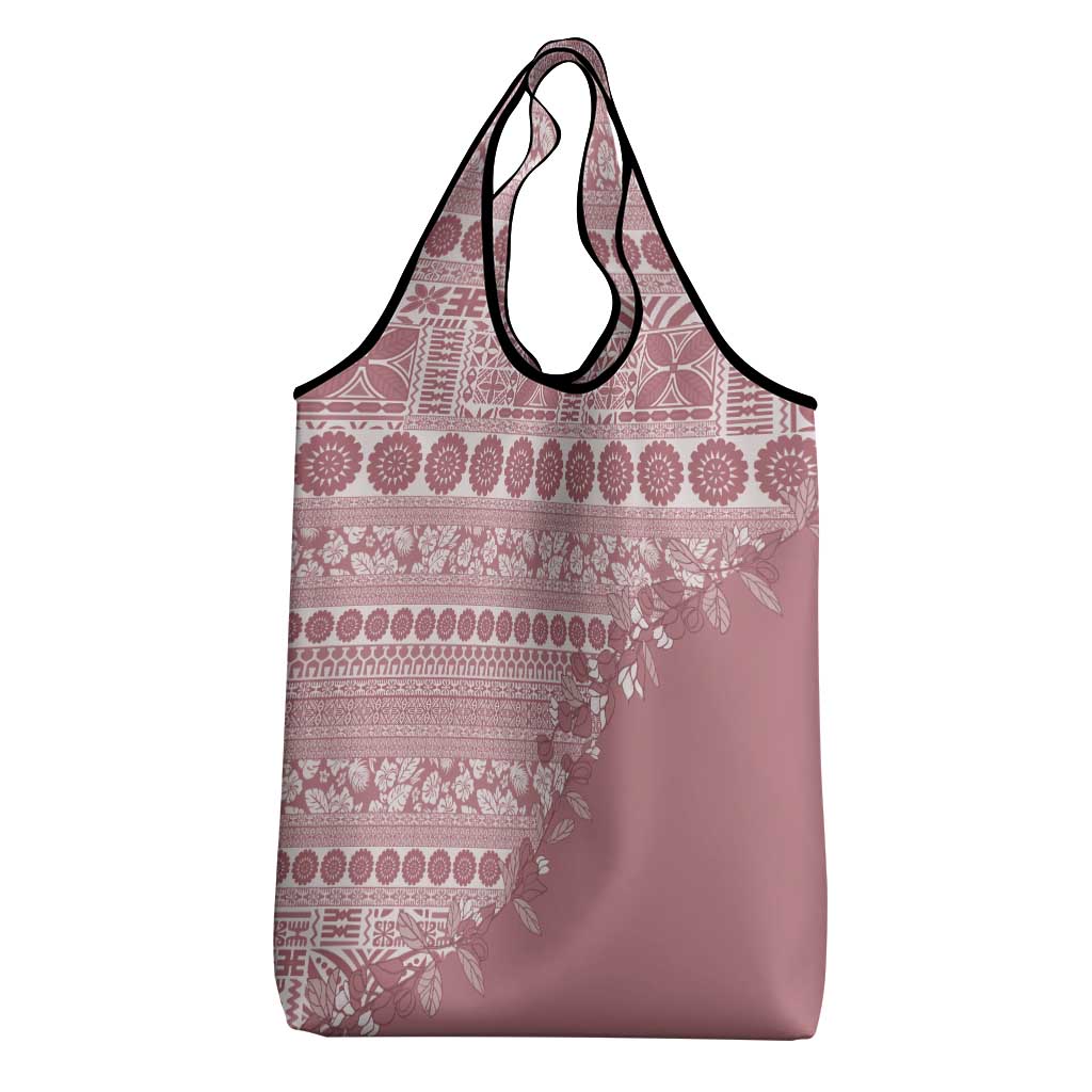 Fiji Marau na Kerisimasi Grocery Bag Dusty Rose Tagimoucia Tapa Masi Tribal - Polynesian Pride