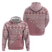 Fiji Marau na Kerisimasi Hoodie Dusty Rose Tagimoucia Tapa Masi Tribal - Polynesian Pride