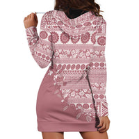 Fiji Marau na Kerisimasi Hoodie Dress Dusty Rose Tagimoucia Tapa Masi Tribal - Polynesian Pride
