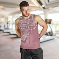 Fiji Marau na Kerisimasi Men Tank Top Dusty Rose Tagimoucia Tapa Masi Tribal - Polynesian Pride