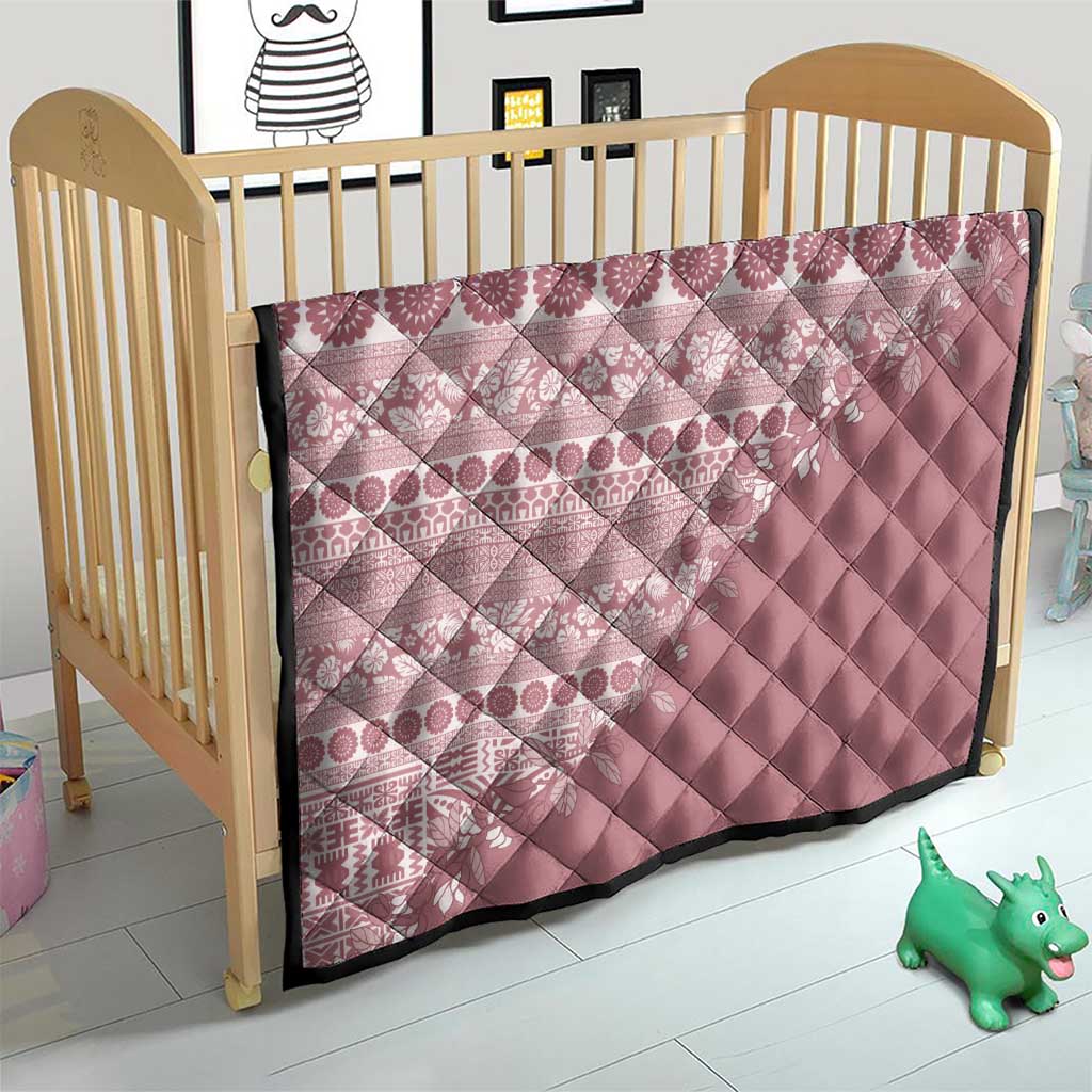 Fiji Marau na Kerisimasi Quilt Dusty Rose Tagimoucia Tapa Masi Tribal - Polynesian Pride