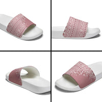 Fiji Marau na Kerisimasi Slide Sandals Dusty Rose Tagimoucia Tapa Masi Tribal - Polynesian Pride