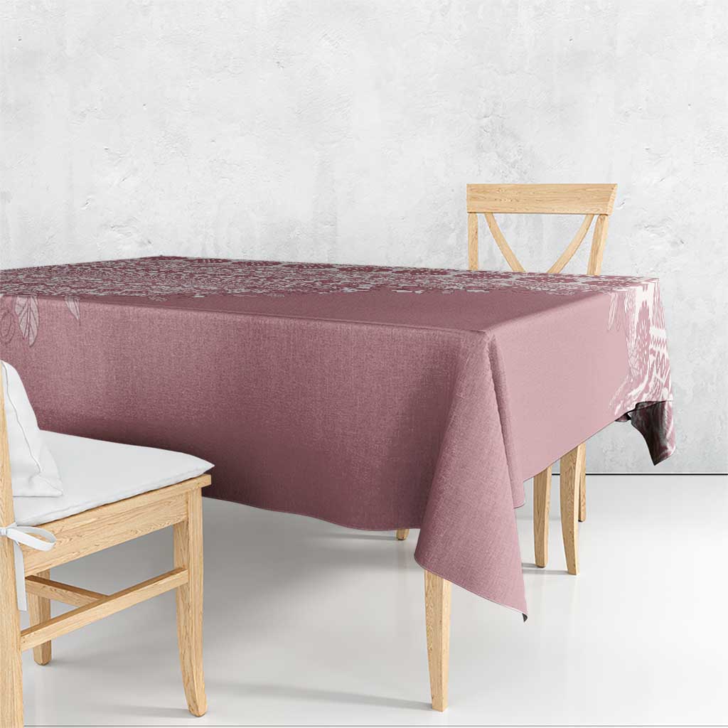 Fiji Marau na Kerisimasi Tablecloth Dusty Rose Tagimoucia Tapa Masi Tribal - Polynesian Pride