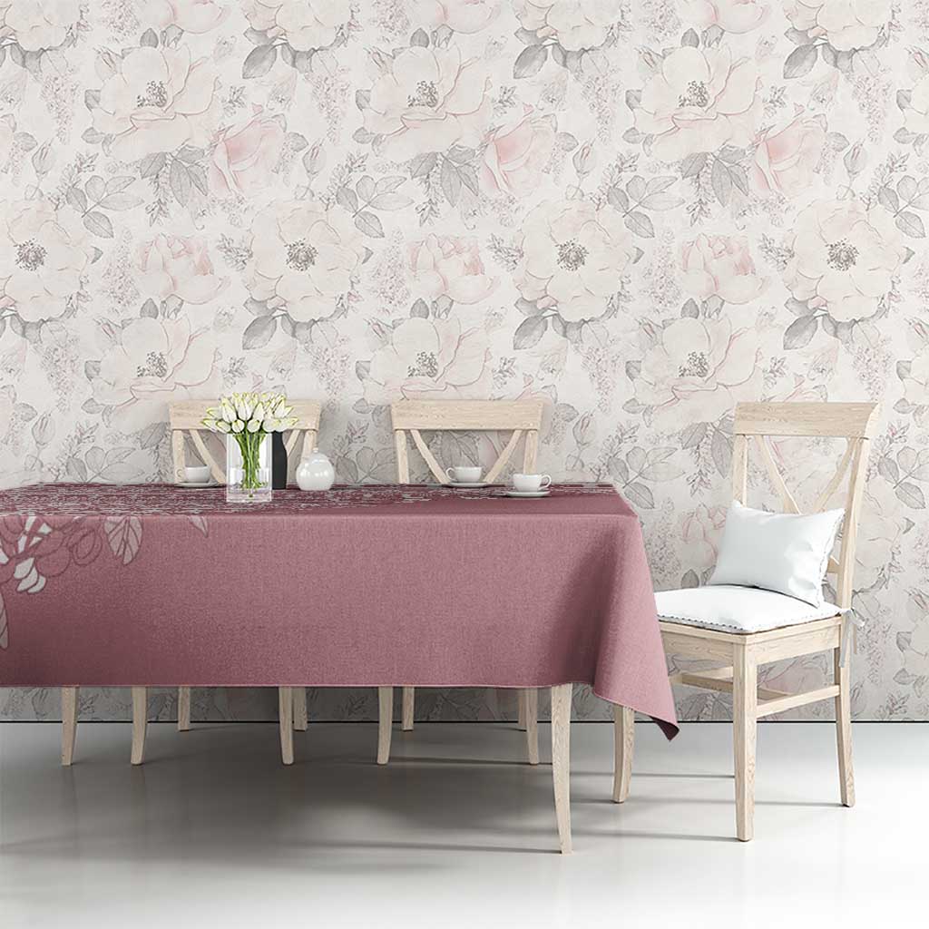 Fiji Marau na Kerisimasi Tablecloth Dusty Rose Tagimoucia Tapa Masi Tribal - Polynesian Pride