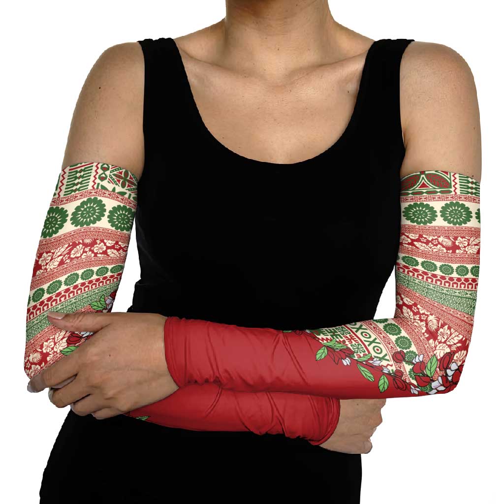 Fiji Marau na Kerisimasi Arm Sleeves Red Tagimoucia Tapa Masi Tribal - Polynesian Pride