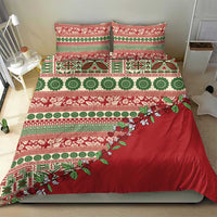 Fiji Marau na Kerisimasi Bedding Set Red Tagimoucia Tapa Masi Tribal - Polynesian Pride