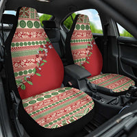 Fiji Marau na Kerisimasi Car Seat Cover Red Tagimoucia Tapa Masi Tribal - Polynesian Pride