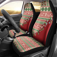 Fiji Marau na Kerisimasi Car Seat Cover Red Tagimoucia Tapa Masi Tribal - Polynesian Pride